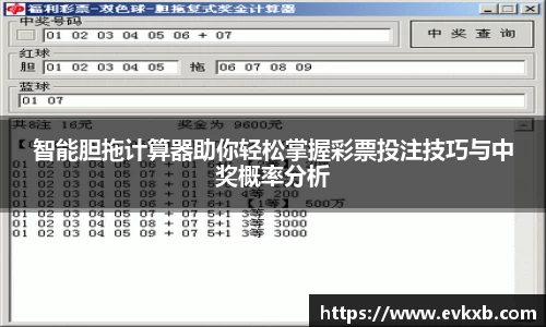 智能胆拖计算器助你轻松掌握彩票投注技巧与中奖概率分析